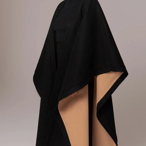 JLUXLABEL REVERSIBLE Tan and Black Women's Cape SHAWL/ COAT - Picture 11 of 16